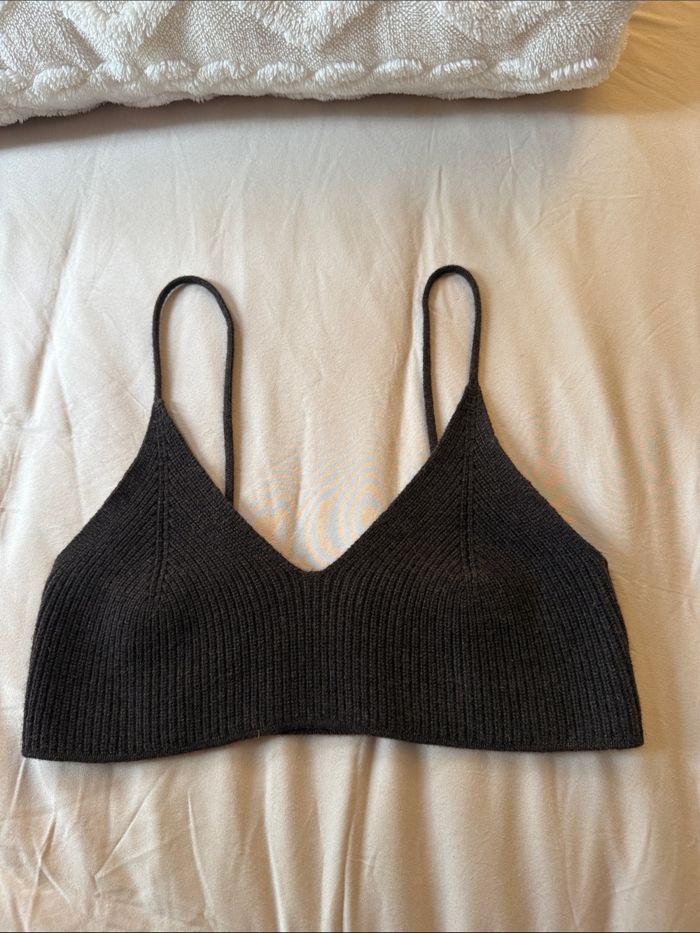 Scanlan Theodore Black Ribbed Knit Bralette